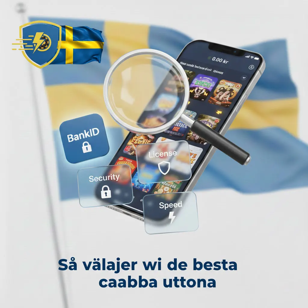 Vår expertprocess för att välja de bästa svenska casinona med snabba utbetalningar.